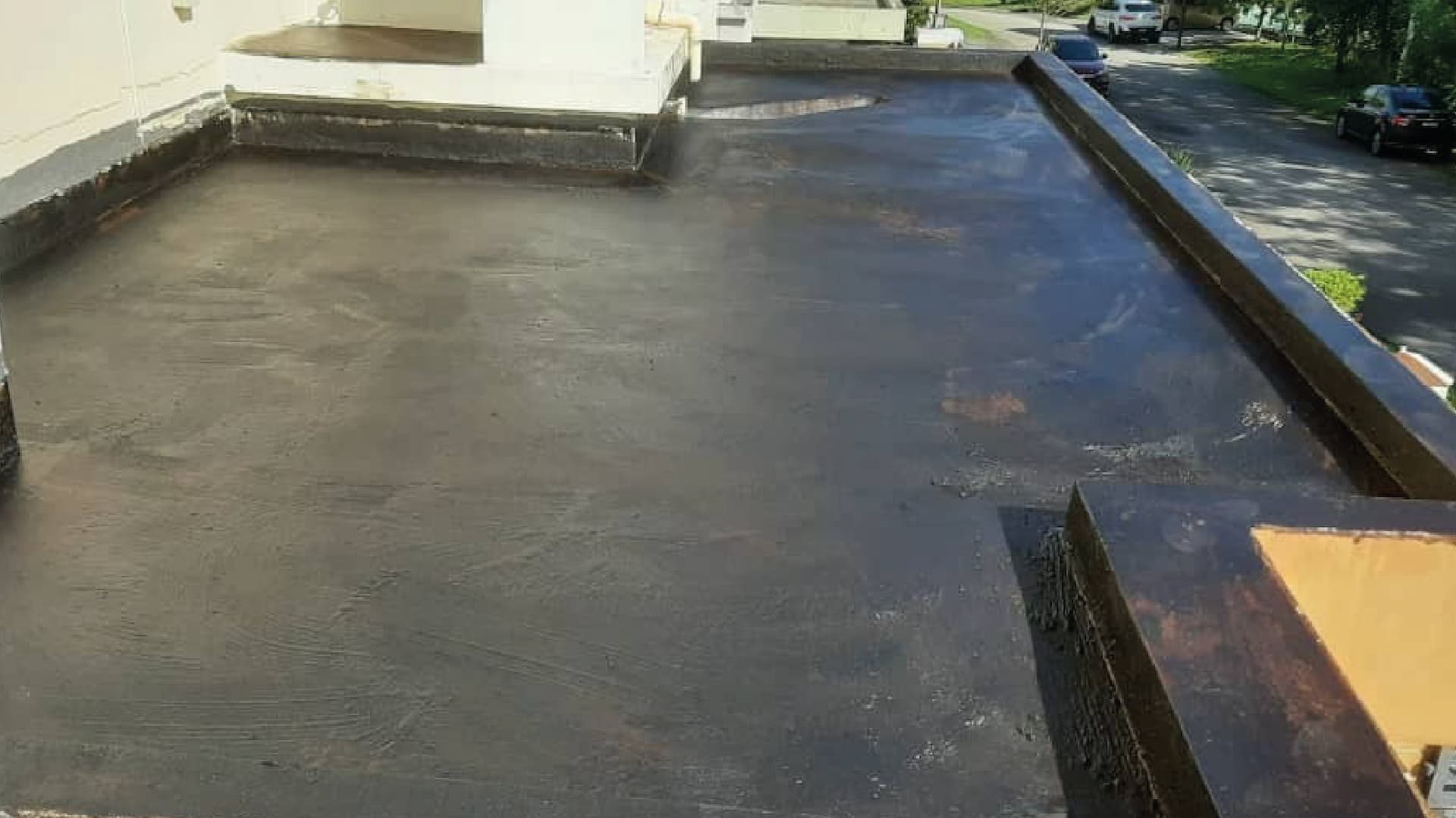 Car porch 4 – torch on system (mineral membrane) – before work