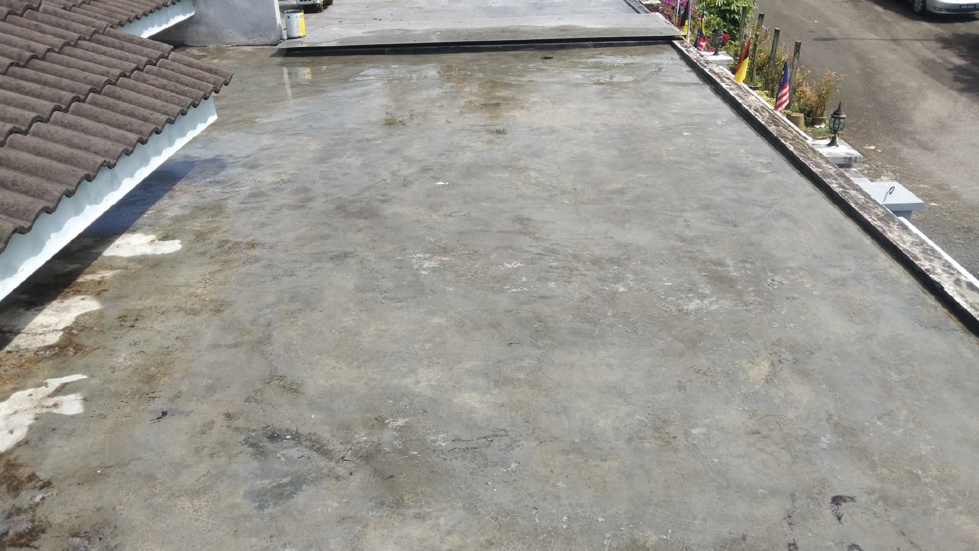 Car porch 5 – water based system – before work