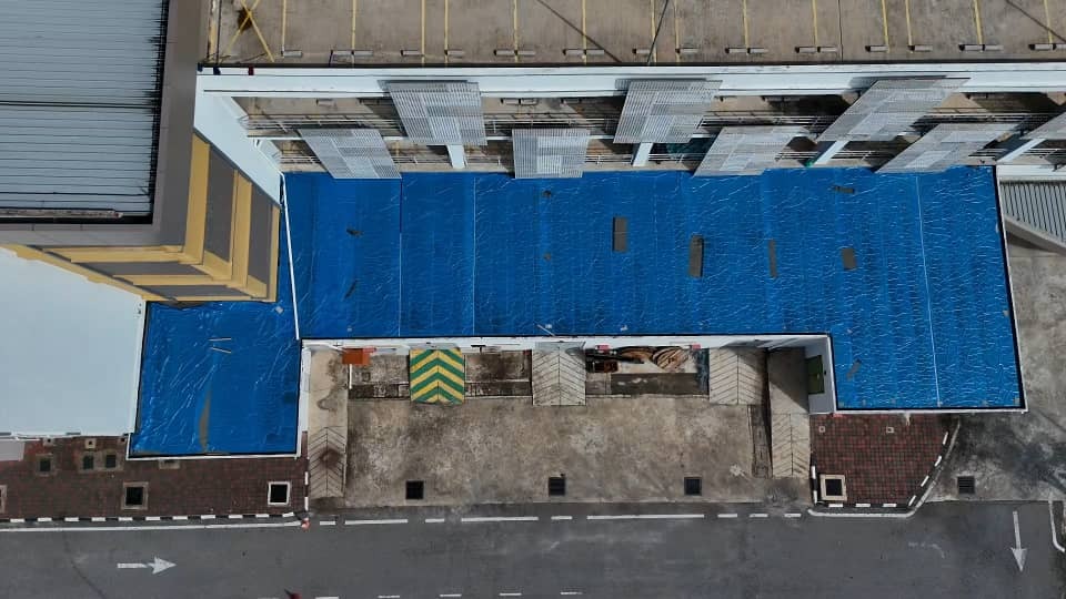 Rooftop 5 torch on system (mineral membrane) before