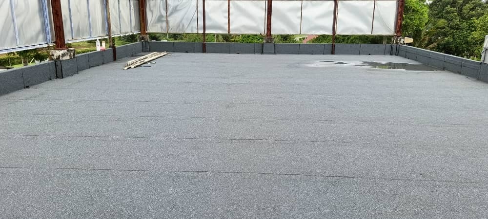 Rooftop 6 torch on system (mineral membrane) after