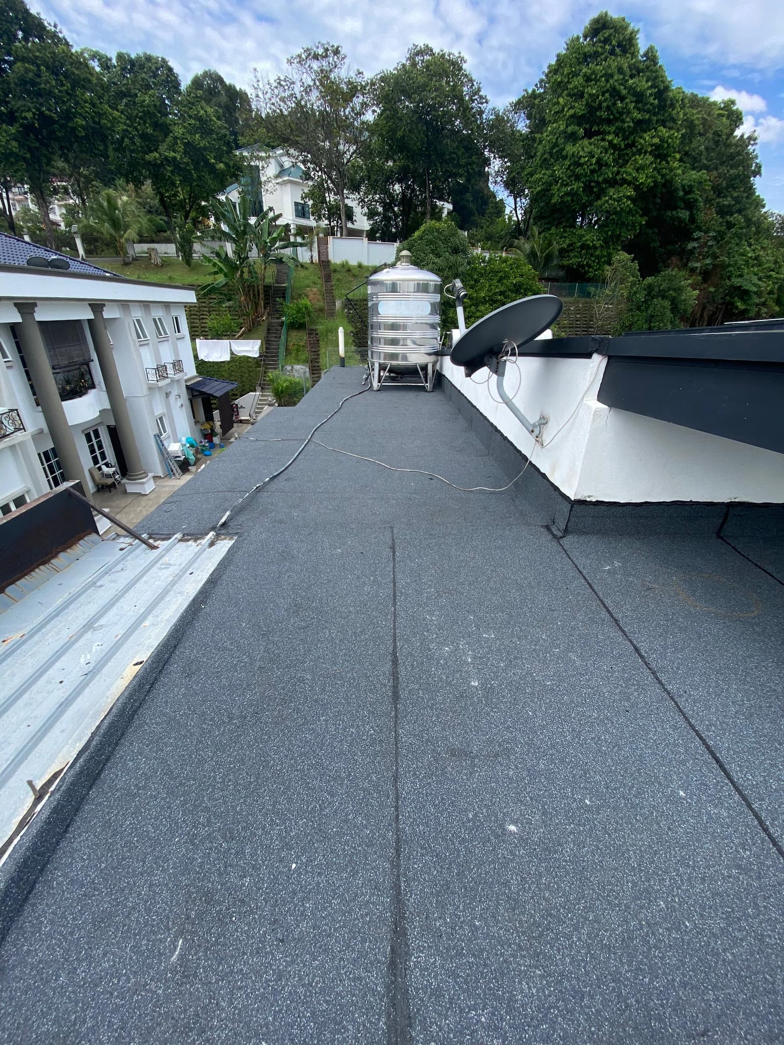 Rooftop watertank 4 torch on system (mineral membrane) after